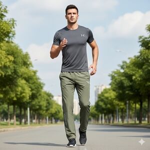 NWOT ARMANI EXCHANGE running KHAKI GREEN pants Small